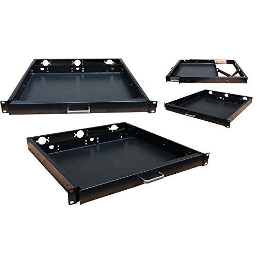 RAISING ELECTRONICS 1U Rack Mount Sliding Keyboard Tray Cantilever for Server Data Network Rack