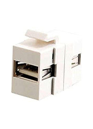 C2G/Cables to Go 28748 Snap-In USB A/A Female Keystone Insert Module, TAA Compliant, White