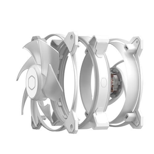 Cooler Master MF140 Halo² White PC Case Liquid Cooler Air Cooler Fan, 140mm Fan, Dual-Loop aRGB Rings, Dynamic PWM 2,050 RPM, Air Balance Blades, aRGB Lighting, Hybrid Frame