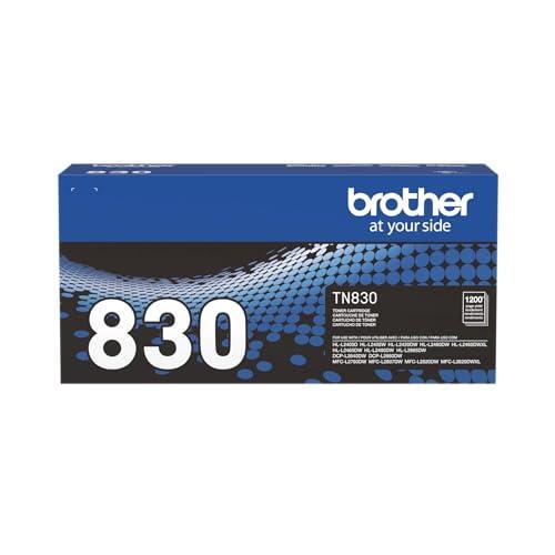 Brother Genuine TN830 Black Standard Yield Printer Toner Cartridge - Print up to 1,200 Pages(1)