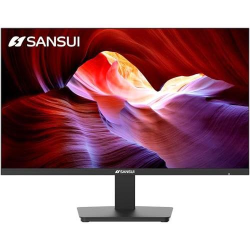 SANSUI Monitor 24 Inch 100Hz PC Monitor, HDMI VGA Ports VESA Mount, FHD Computer Monitor Ultra-Slim Ergonomic Tilt Eye Care for Home Office (ES-24F2, HDMI Cable Included)