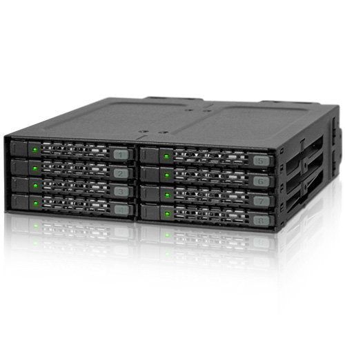Icy Dock ToughArmor MB998SP-B 8 x 2.5" SATA 7 mm Gbps HDD/SSD Mobile Rack/Cage in 1 x 5.25" Bay [parallel import goods]