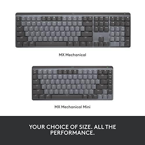 Logitech MX Mechanical Mini Wireless Illuminated Keyboard, Tactile Quiet Switches, Backlit, Bluetooth, USB-C, macOS, Windows, Linux, iOS, Android, Metal