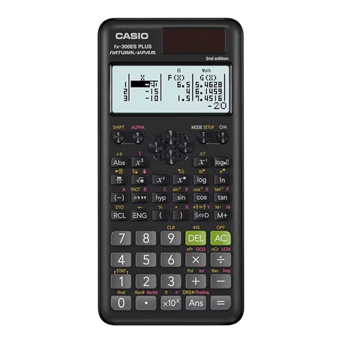 Casio fx-300ES Plus 2nd Edition – Standard Scientific Calculator | 262 Functions, Natural Textbook Display℠ | Ideal for Middle School, High School Math, Statistics & Algebra | Black