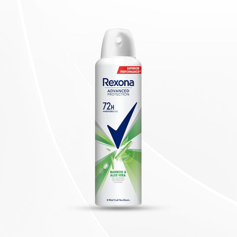 Rexona Advance Protection bamboo & Aloe Vera Deodorant Spray 72 H/Invisible and with long-lasting freshness