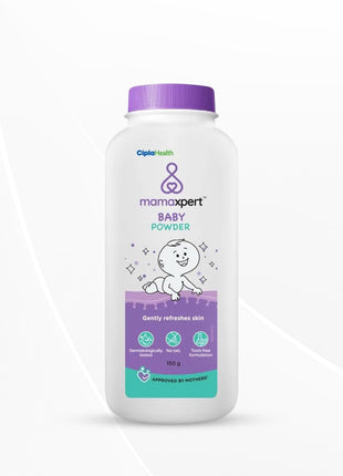 Cipla Mamaxpert Baby Powder | No Talc | Dermatologically Tested | 150g