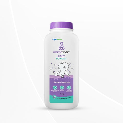 Cipla Mamaxpert Baby Powder 150g | No Talc | Dermatologically Tested