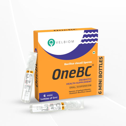 VELBIOM One Bc Probiotic Supplement to Alleviate Diarrhea Probiotics Mini Bottles - 6 X 5 ml