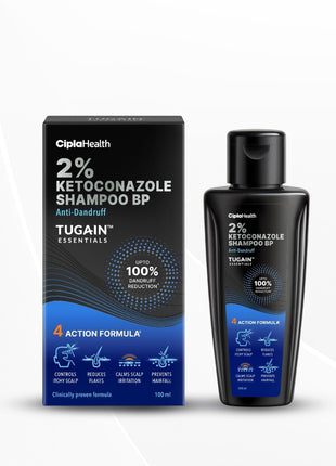 Tugain Essentials 2% Ketoconazole Anti Dandruff Shampoo 100ml