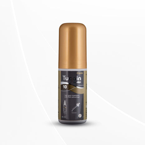 Tugain 10% solution, Minoxidil IP 10.0% w/w. Absolute Alcohol 40.00% v/v 60 ml