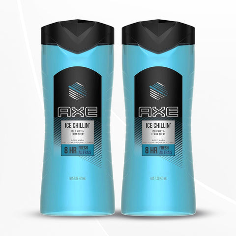 Axe Body Wash Ice Chillin' - Iced Mint & Lemon Scent - 473 ml Pack of 2