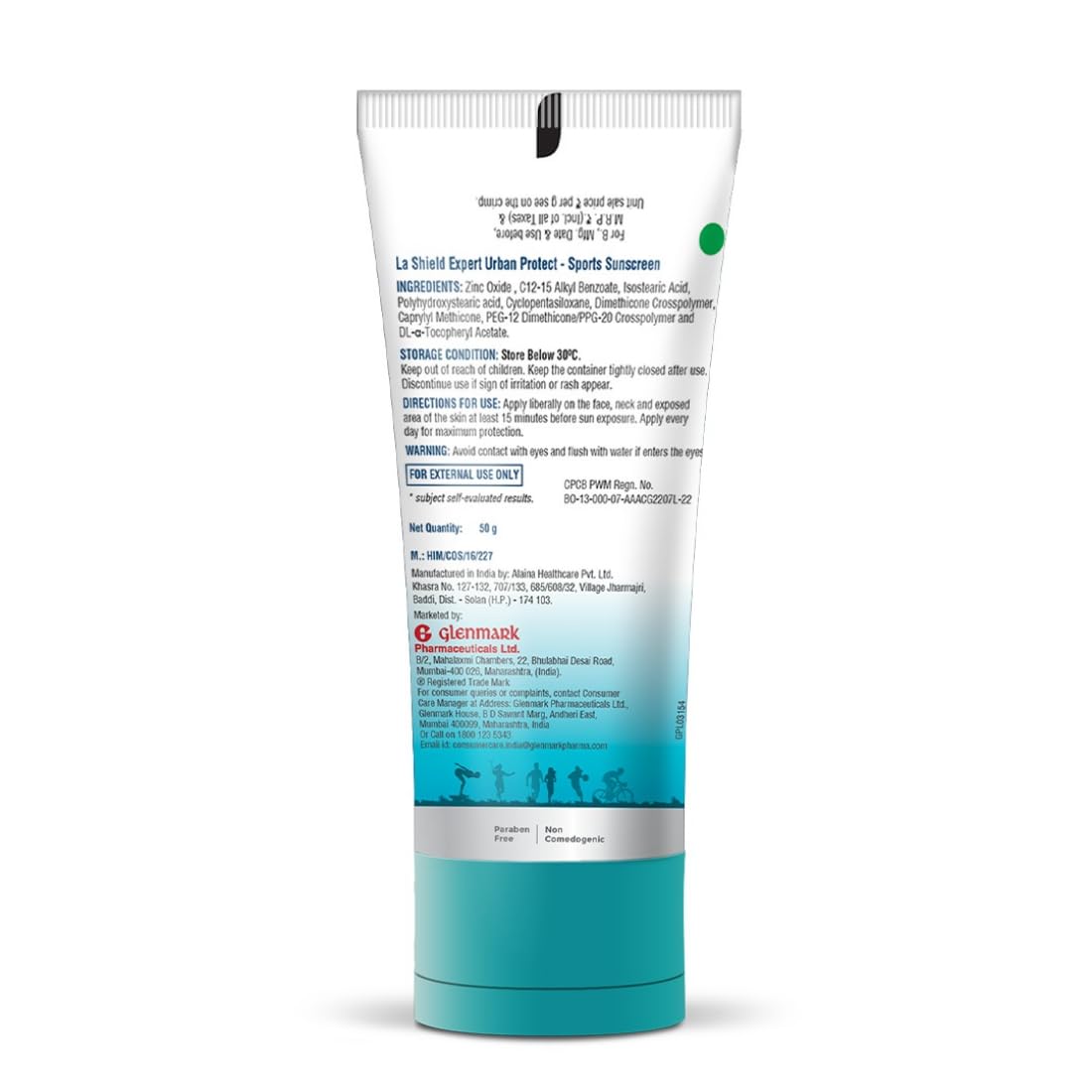 La Shield Mineral Sports Sunscreen Gel SPF 50 + | 100% Mineral sunscreen | 8 Hours water resistant | For Women and Men | No white cast | Broad Spectrum PA+++ | Lightweight and non greasy | Fragrance-free |Dermatologist Tested | 50g