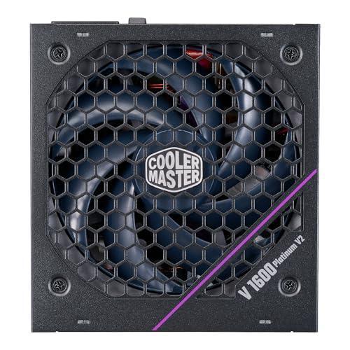Cooler Master V Platinum 1600 V2 ATX 3.1 Full Modular Power Supply, 1600W 80+ Platinum, Dual 90° 12VHPWR|600W PCIe 5.1, GPU Support RTX 4090, Purple Anodic-Coated Heat Sink, Mobius Fan, 12-Year