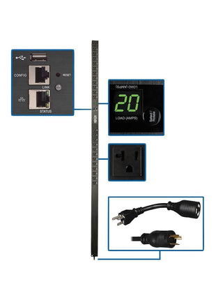 Tripp Lite PDU Monitored 1.9kW 120V 24 5-15/20R 20A LX Platform Interface 70in. Vertical 0URM Rack-Mount TAA (PDUMNV20LX)