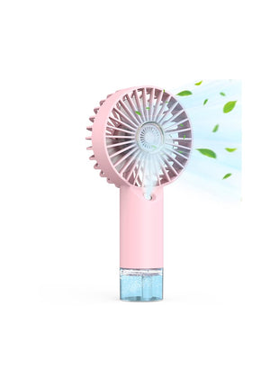 Portable Personal Misting Fan, Handheld Rechargeable Cooling Fan, 3-Speed, Suitable for Travel, Beach and Office Use Pink