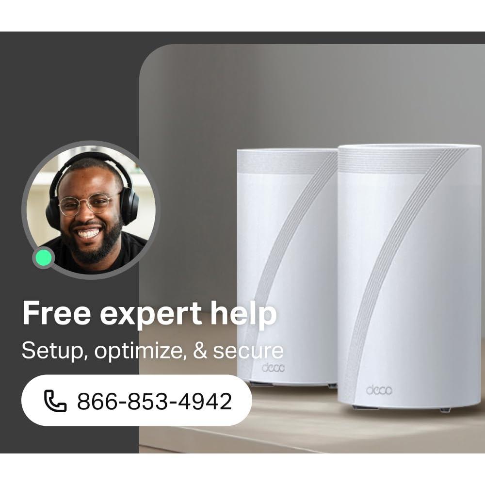 TP-Link Deco BE63 Tri-Band WiFi 7 BE10000 Whole Home Mesh System - 6-Stream 10 Gbps, 4x2.5G Ports Wired Backhaul, 4X Smart Internal Antennas, VPN, MU-MIMO, HomeShield, Free Expert Support (3-Pack)