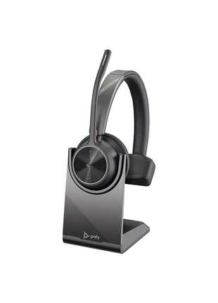 Poly - Voyager 4310 UC Wireless Headset + Charge Stand (Plantronics) - Single-Ear Headset- Connect to PC/Mac via USB-A Bluetooth Adapter, Cell Phone via Bluetooth-Works w/Teams (Certified), Zoom&More