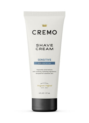 Cremo Sensitive Shave Cream, Astonishingly Superior Ultra-Slick Shaving Cream for Men, Fights Nicks, Cuts and Razor Burn, 6 Fl Oz