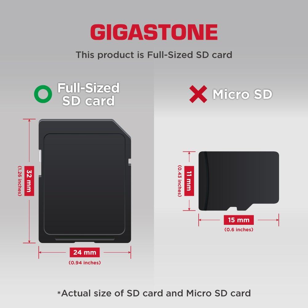 GIGASTONE 32GB SD Card 5-Pack UHS-I U1 Class 10 SDHC Memory Card High-Speed Full HD Video Compatible with Canon Digital Camera, SPYPOINT TACTACAM WOSPORTS Trail Camera, with 5 Mini Cases