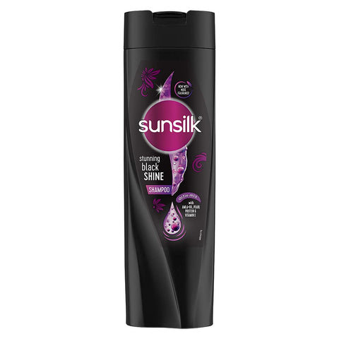 Sunsilk Stunning Black Shine Shampoo, With Amla+Oil, Pearl Protein & Vitamin E , 360 ml