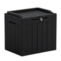 Greesum 31 Gallon Resin Deck Box Large Outdoor Storage for Patio Furniture, Garden Tools, Pool Supplies, Weatherproof and UV Resistant, Lockable, Dark Black