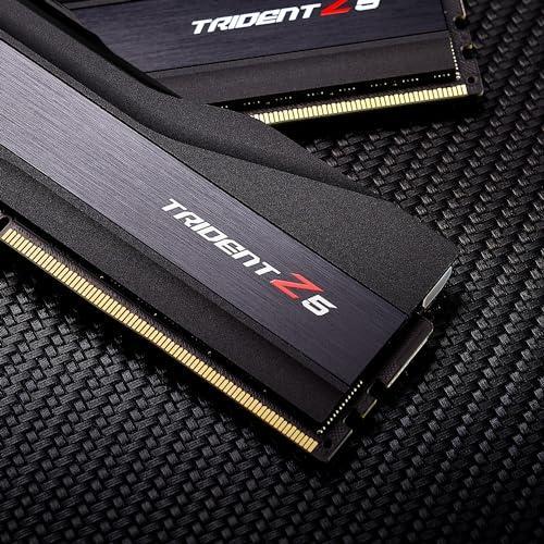 G.SKILL Trident Z5 Series (Intel XMP 3.0) DDR5 RAM 32GB (2x16GB) 7600MT/s CL36-46-46-121 1.40V Desktop Computer Memory UDIMM - Metallic Black (F5-7600J3646G16GX2-TZ5K)