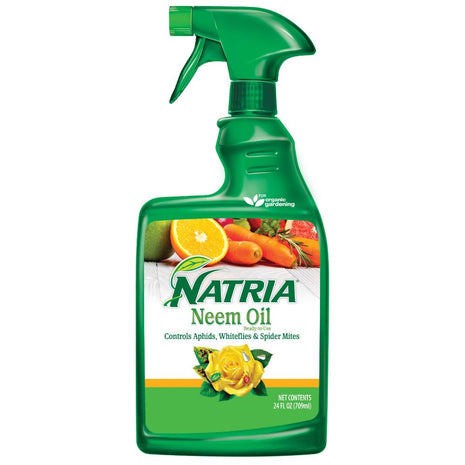 Natria Neem Oil Spray for Plants Pest Organic Disease Control, 24-Ounce, Ready-to-Use, 1.5 Pounds