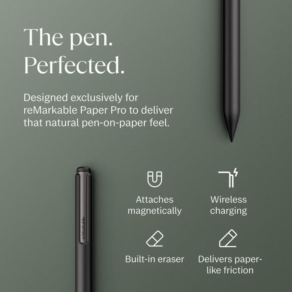 reMarkable Paper Pro Bundle – Mosaic Weave | Includes 11.8” reMarkable Paper Tablet, Marker Plus Pen with Eraser, and a Book Folio Cover in Mosaic Weave – Basalt