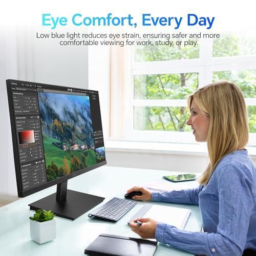 KOORUI 22 Inch Computer Monitor Full HD 1080P 100Hz PC Gaming Screen VA Panel Ultra-Slim Display 3000:1 Contrast Ratio with Adpitive Sync (HDMI/VGA/VESA Compatible 100x100mm/Audio Out), Tilt, Black