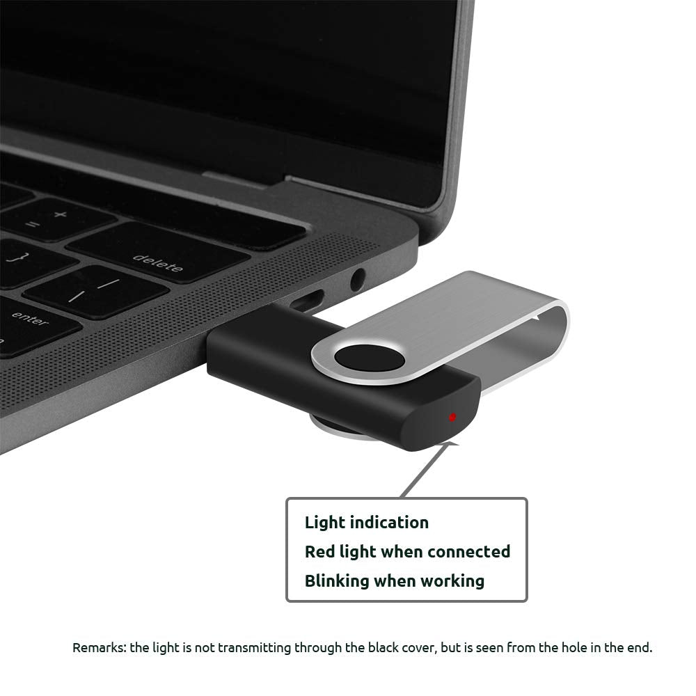 10-Pack Enfain 16GB USB 2.0 Swivel Flash Drives: Shareable Data Storage for Home & Office Use (Black)