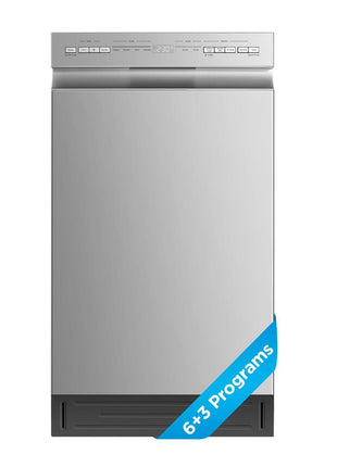 Midea 18 Inch Built-in Dishwasher, Slim Space-Saving Design with 8 Place Settings, 6 Washing Programs & Stainless Steel Tub, Energy Star Certified Dishwasher with Heated Dry & High Temp Wash, Silver