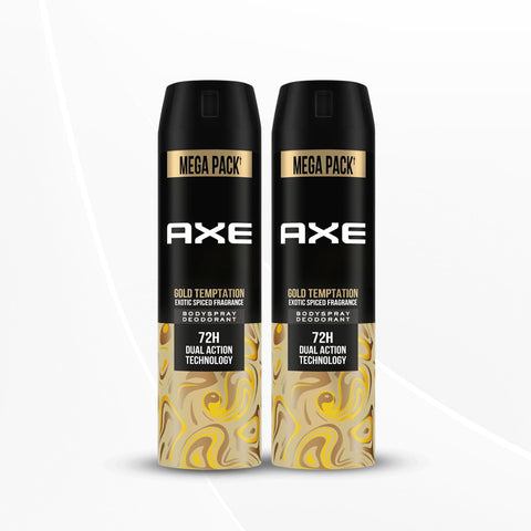 Axe Gold Temptation Long Lasting Deodorant Bodyspray For Men, 215ml Pack of 2