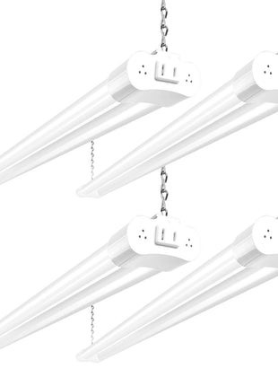 hykolity 4FT LED Shop Light, 42W [250W Equivalent],4400LM,5000K Daylight | Utility Linkable Shop Light Fixture,Hanging or Surface Mount, with Power Cord,Shop Lights for Workshop,ETL,White,4 Pack