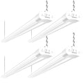 hykolity 4 Pack 4FT LED Shop Light Linkable, 4400lm, 42w(250w Equivalent), 5000K Utility Shop Lights, Hanging or Flush Mount, with Power Cord and Switch,White
