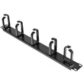 StarTech.com 19” Server Rack Cable Management Panel w/ D-Ring Hooks - 1U Horizontal or Vertical Wire and Cord Manager - Metal , TAA (CABLMANAGER2)