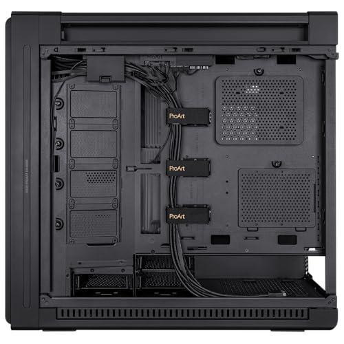 ASUS ProArt PA602 E-ATX Computer Case 420mm Radiator Support, Dual 200mm Built-in Fans, Front Panel IR dust Indicator, Power Lock Latch, Tool-Less PCIe mounting & GPU Holder, 20Gbps USB-C Front I/O