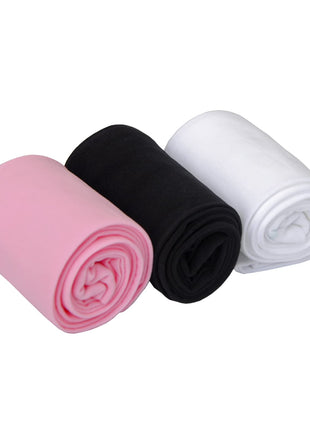 EVERSWE 3 Pairs Pack Girls Microfiber Tights Multiple Colors (White/Black/Pink, 4-6)