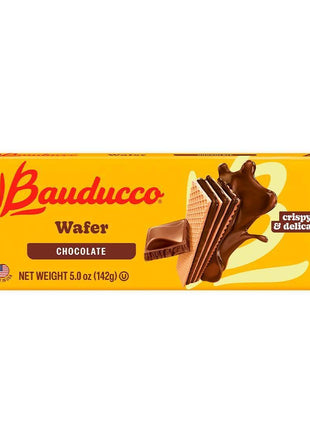 Bauducco Chocolate Wafers - Crispy Wafer Cookies With 3 Delicious, Indulgent, Decadent Layers of Chocolate Flavored Cream - Delicious Sweet Snack or Desert - 5.0 oz (Pack of 1)