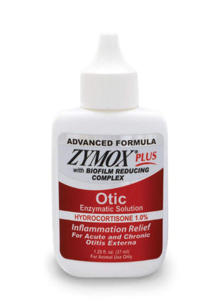 Zymox Advanced Formula Otic Plus Enzymatic Ear Solution for Dogs and Cats with 1% Hydrocortisone, 1.25oz