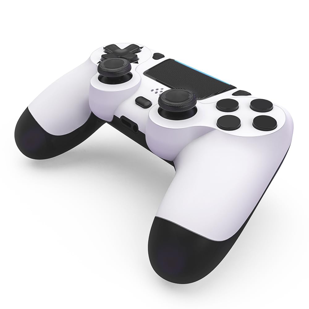 MOVONE Wireless Controller for PS4,Dual Vibration Game Joystick/Motion Sensing/Touchpad/Speaker/3.5mm Headphone,Compatible with PS4/Slim/Pro Console/PC(white+black)