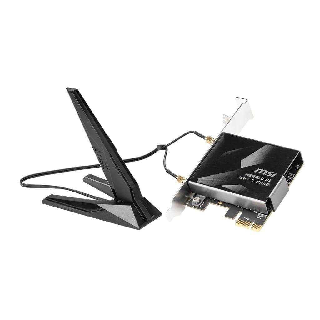 MSI Herald-BE WI-FI 7 MAX (Wi-Fi 7, 802.11BE, Bluetooth 5.4, PCIe, Multi-Link Operation Technology, External Antenna)
