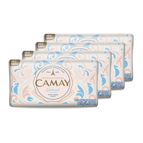 Camay Natural Cedarwood & Bergamot Beauty Soap with Indulging French Fragrance, Moisturizing Bathing Body Soap, 125g (Pack of 4)