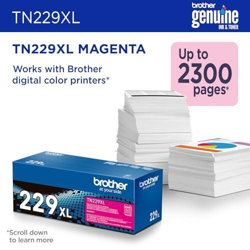 Brother Genuine TN229XLM Magenta High Yield Printer Toner Cartridge - Print up to 2,300 Pages(1)