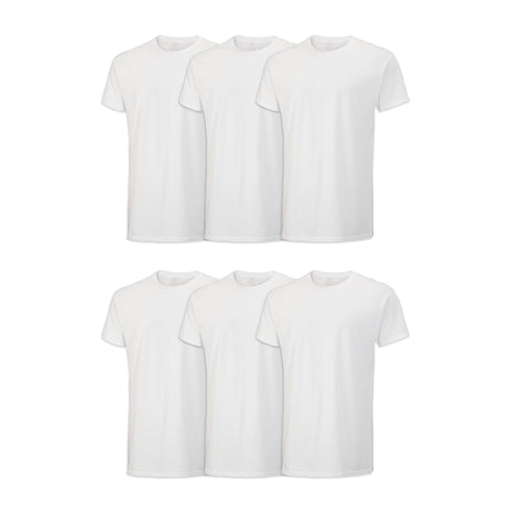 Fruit of the Loom Men's Stay Tucked Crew T-Shirt - Large - White (Pack of 6)