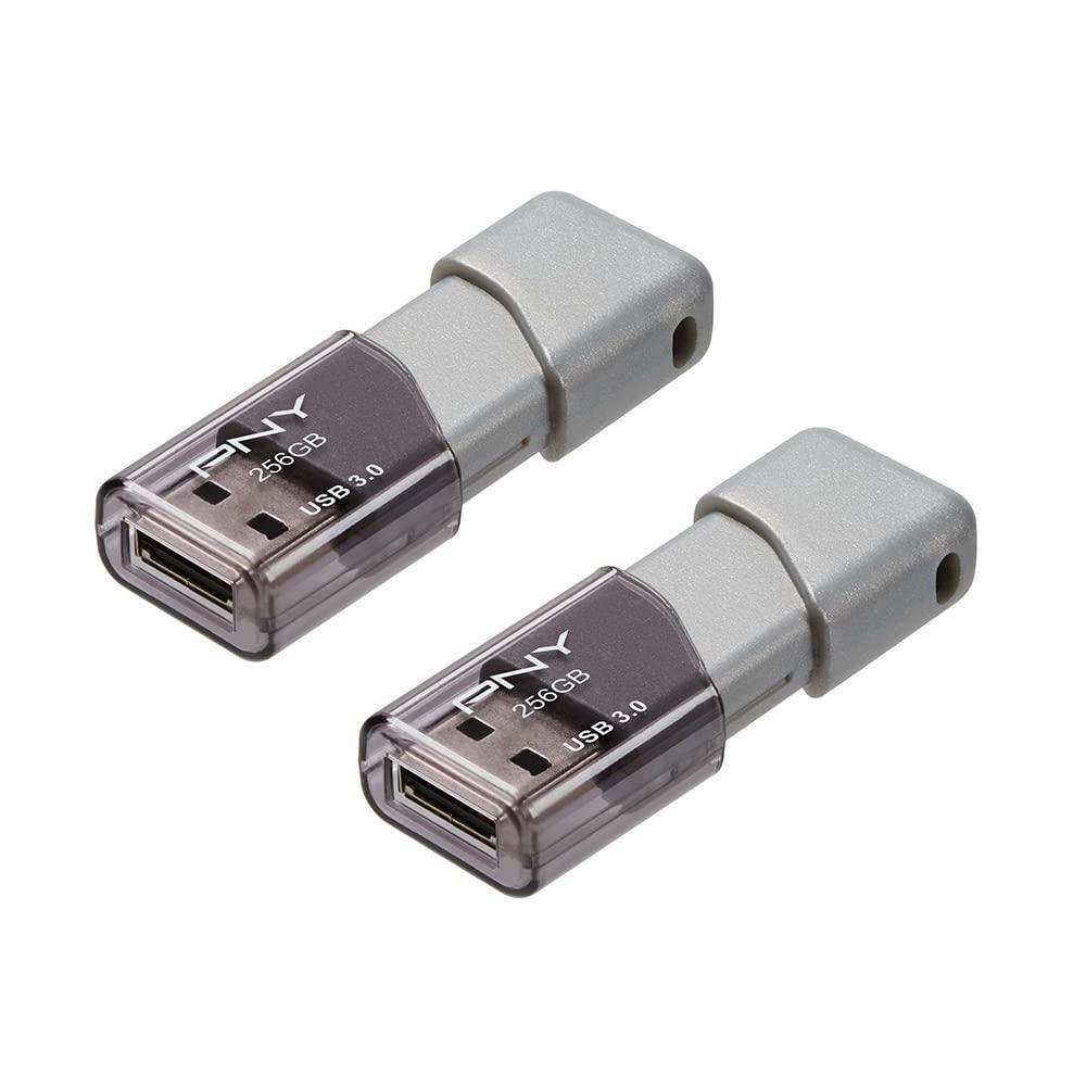 PNY P-FD256X2TBOP-MP 256GB Turbo Attaché 3 USB 3.0 Flash Drive,Silver (Pack of 2)