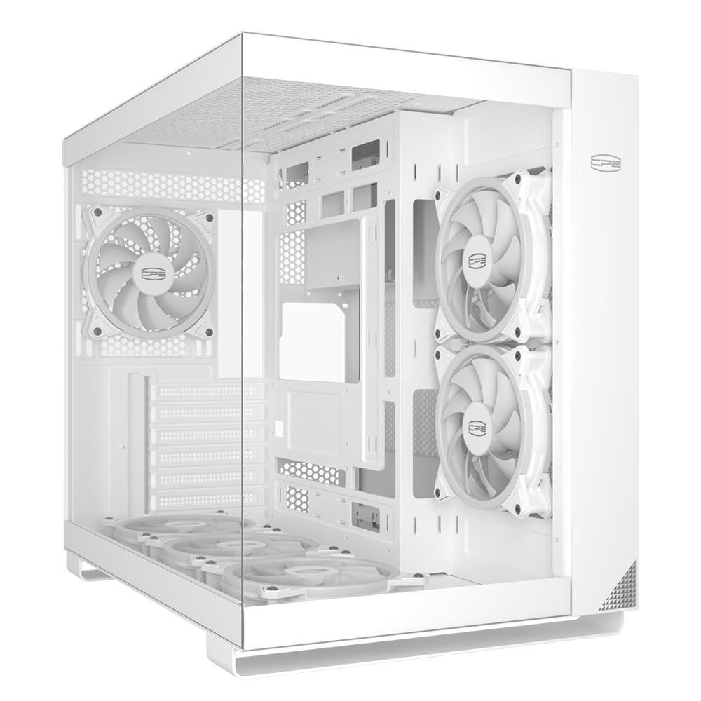 PCCOOLER CPS - C3 T500 ARGB White - Mid Tower - Gaming Desktop Case with 6 ARGB Fans - ATX/M-ATX/ITX - 270 Column Free Panoramic View - 360MM Radiator & 400MM GPU Support (C3-T500WHD6-GL)
