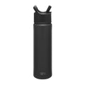 Simple Modern Water Bottle with Straw Lid Vacuum Insulated Stainless Steel Metal Cup Bottles | Reusable Leak Proof BPA-Free Flask for Gym Sports | Summit Collection | 22oz, Midnight Black