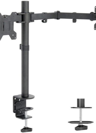 Freedom9 2XC Dual Monitor Mount Desk Clamp Mnt 17 Center Pole Max 32 Display