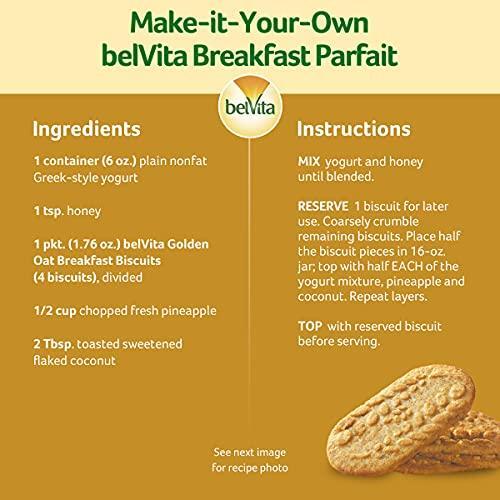 belVita Breakfast Bars Biscuits, Golden Oat, Value Pack, 12 Packs (4 Biscuits Per Pack)