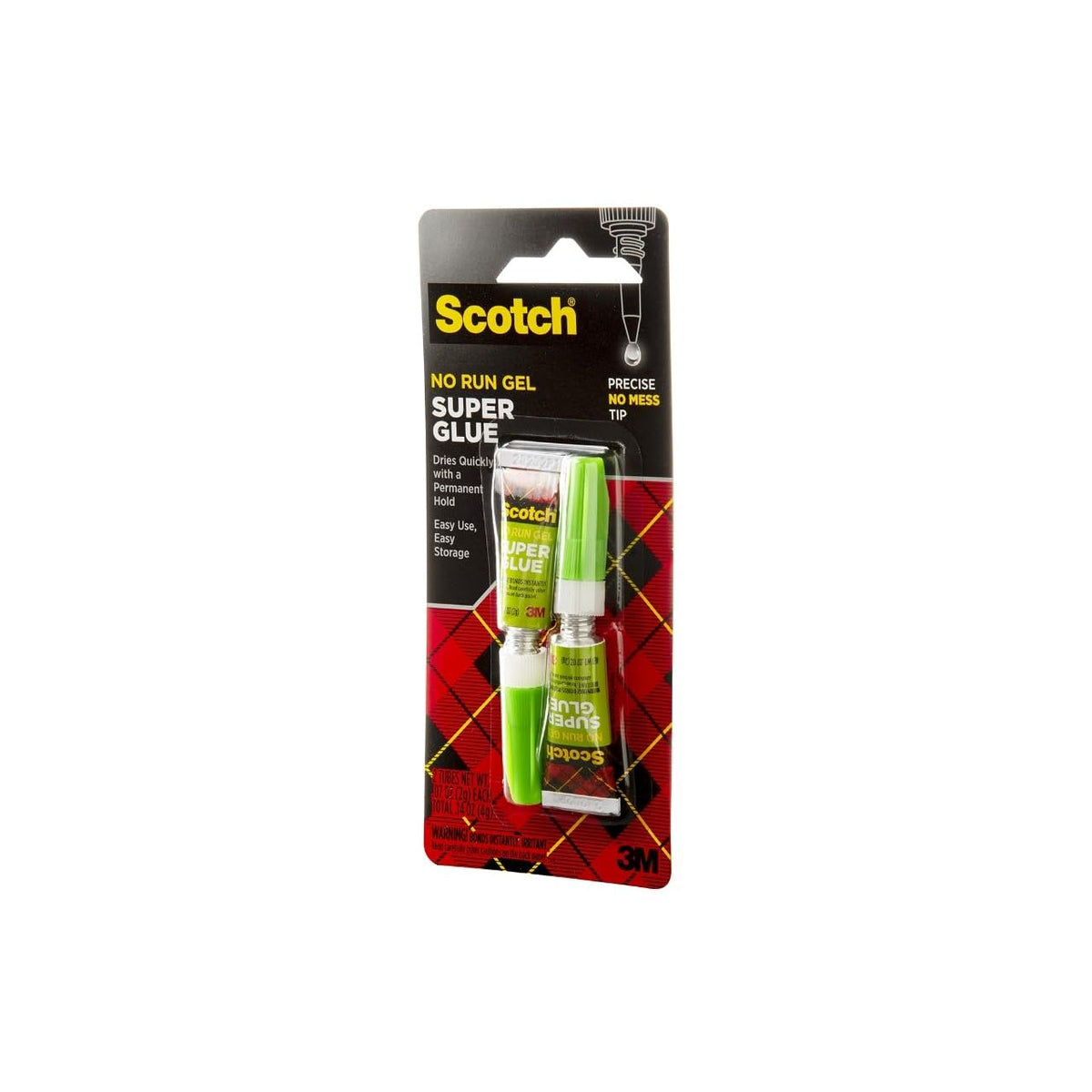 Scotch Super Glue Gel, .07 oz, 2-Pack, Dries Quickly with a Permanent Hold (AD112)